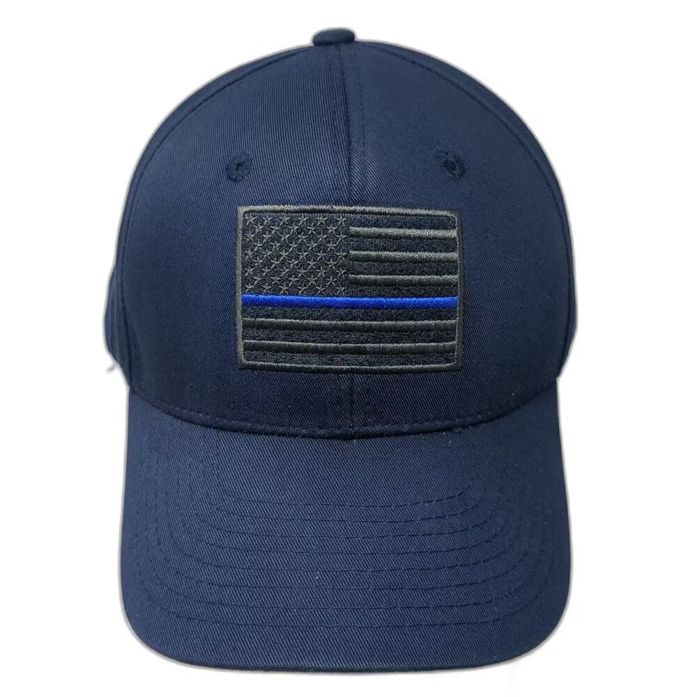 Rapdom Baseball Cap Blue Black Flag Hat OS Strapback Blue Line Logo Adjustable